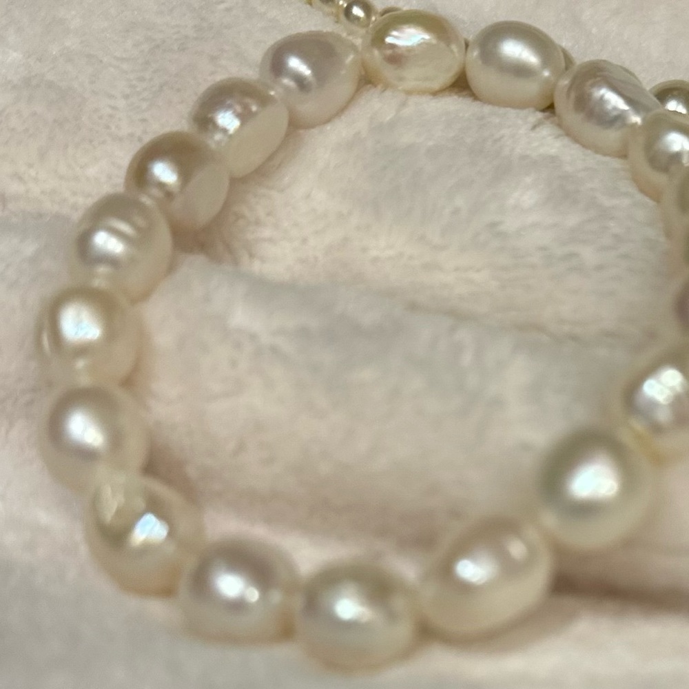 75% DROP🩷✅⬇️⬇️⬇️Baroque Pearl Bracelet 1990. Excellent Luster and Sheen 7-8" Uni